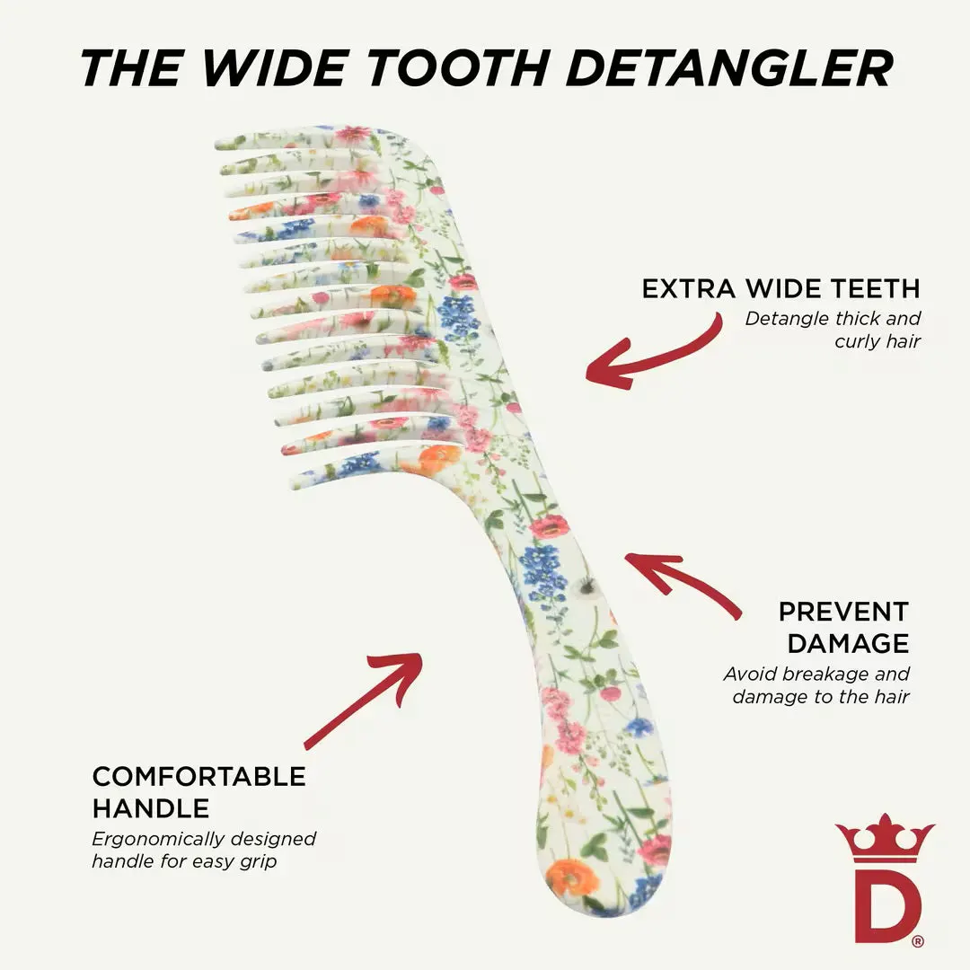 Denman D28 Deluxe Floral Fantasies Wide Tooth Detangle Comb, view 4