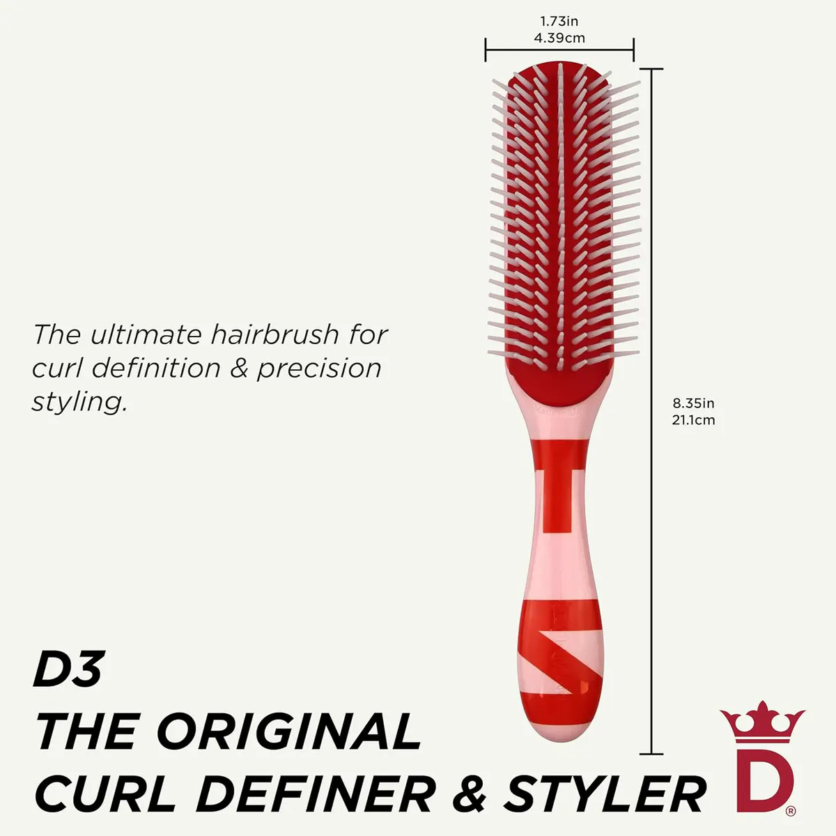 Denman D3 7 Row Styler Pink Brush, view 2