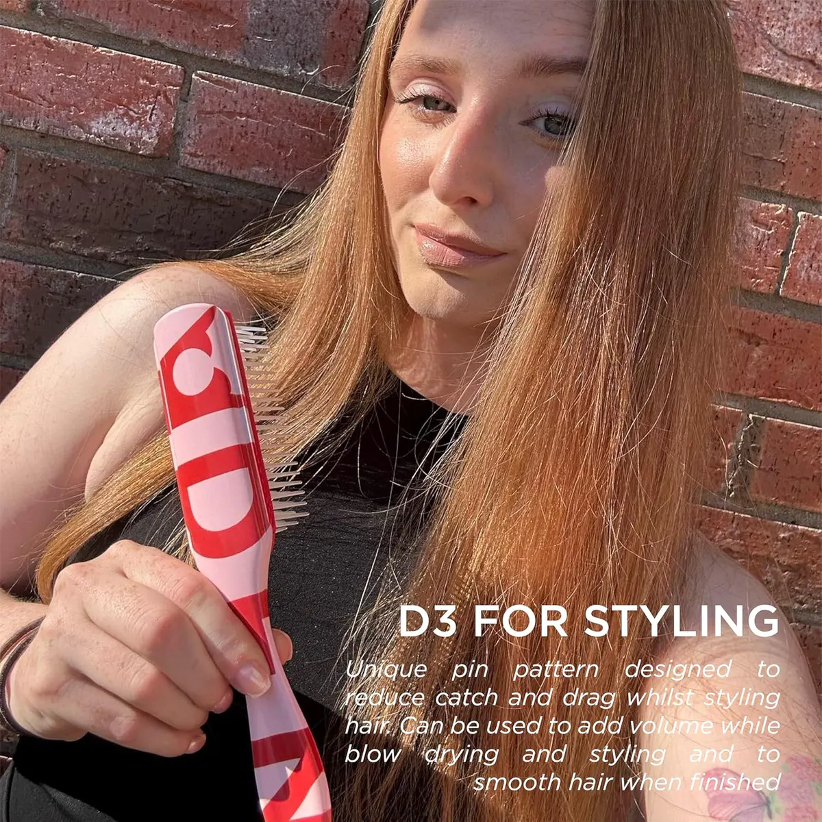 Denman D3 7 Row Styler Pink Brush, view 5