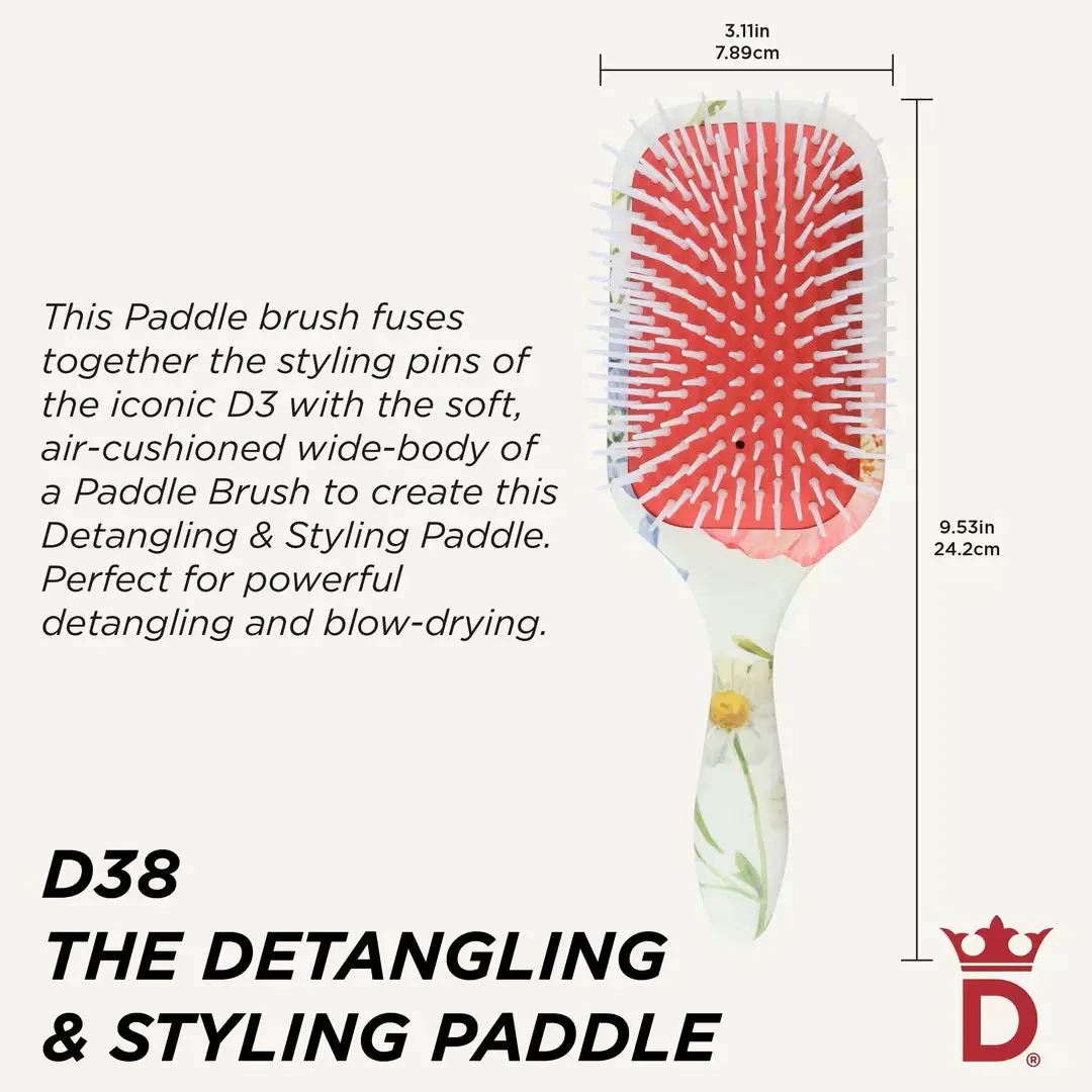 Denman D38 Floral Fantasies Power Paddle Brush, view 3