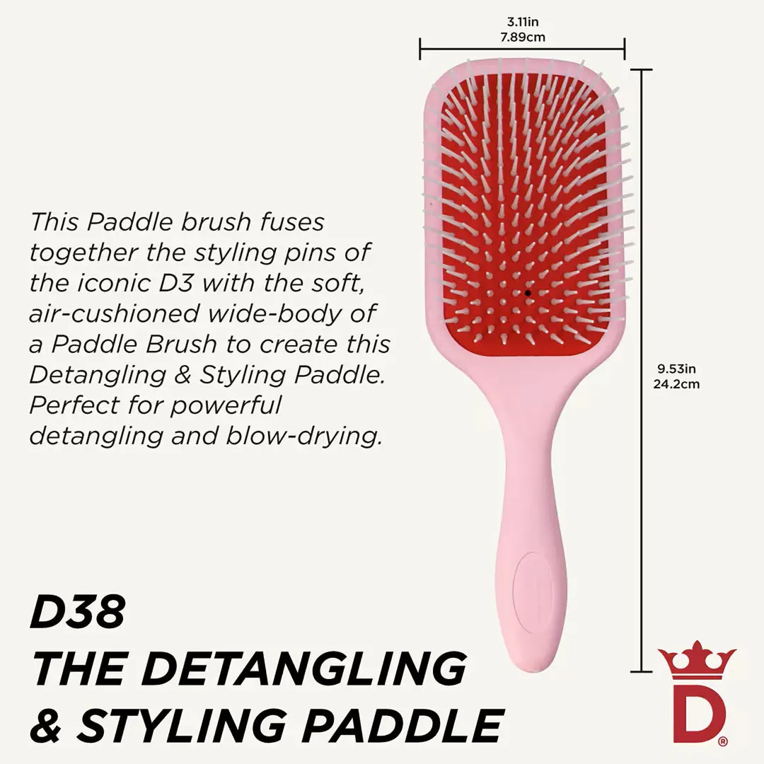Denman D38 Pastel Pink Power Paddle Brush, view 3