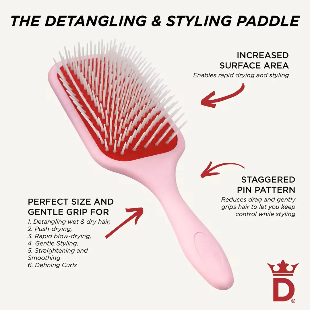 Denman D38 Pastel Pink Power Paddle Brush, view 4
