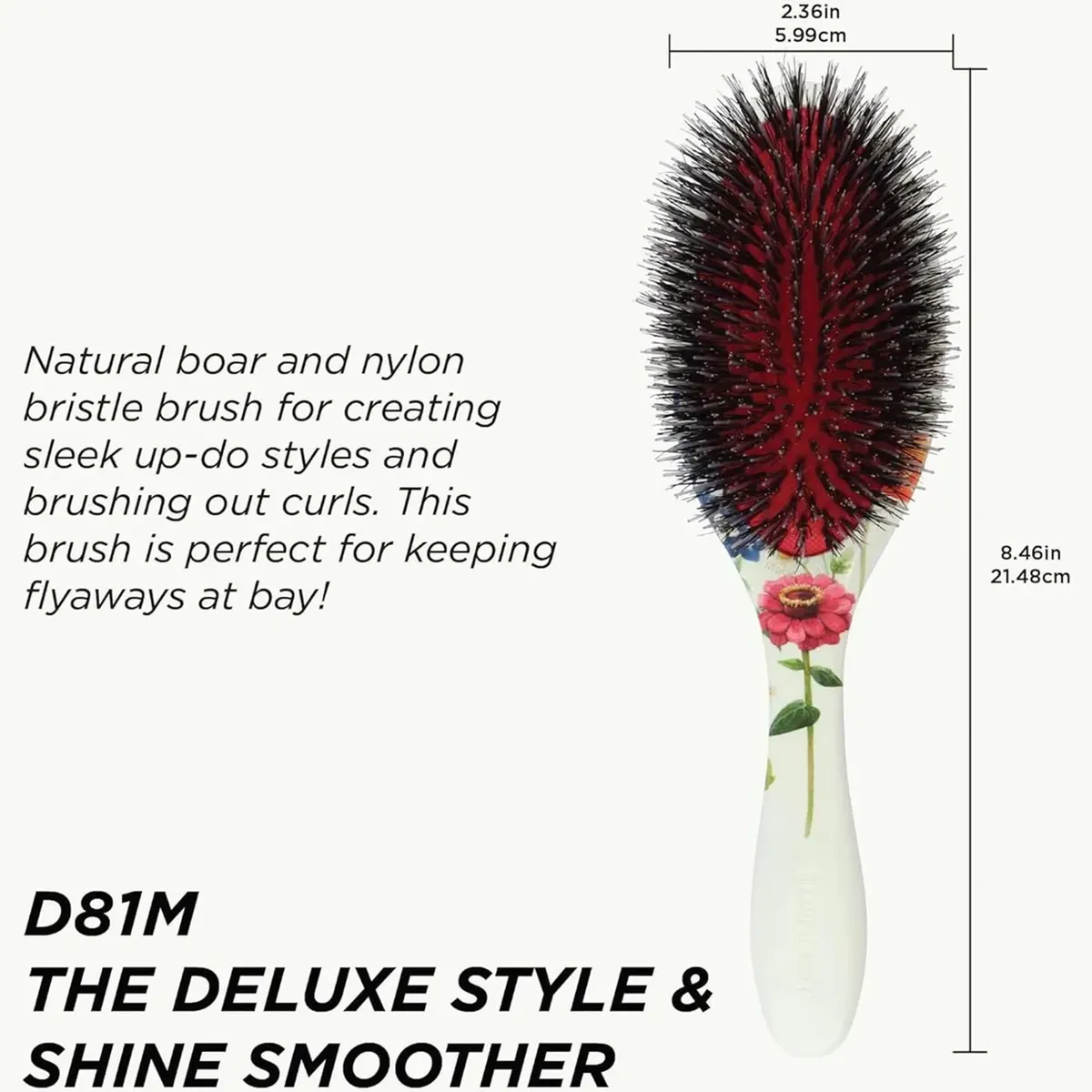 Denman D81M Floral Fantasies Style & Shine Brush, view 3