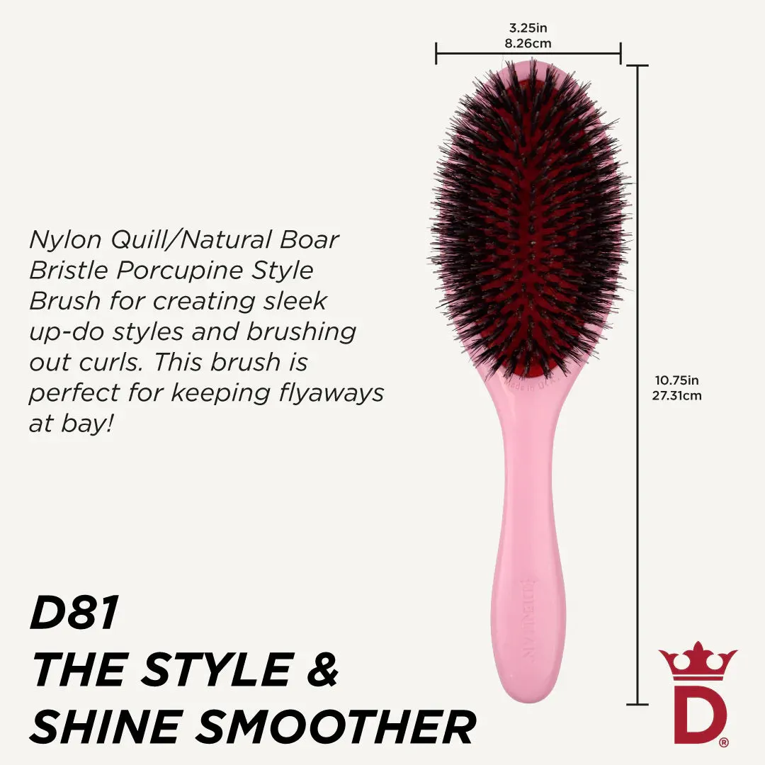 Denman D81M Pastel Pink Style & Shine Brush, view 3