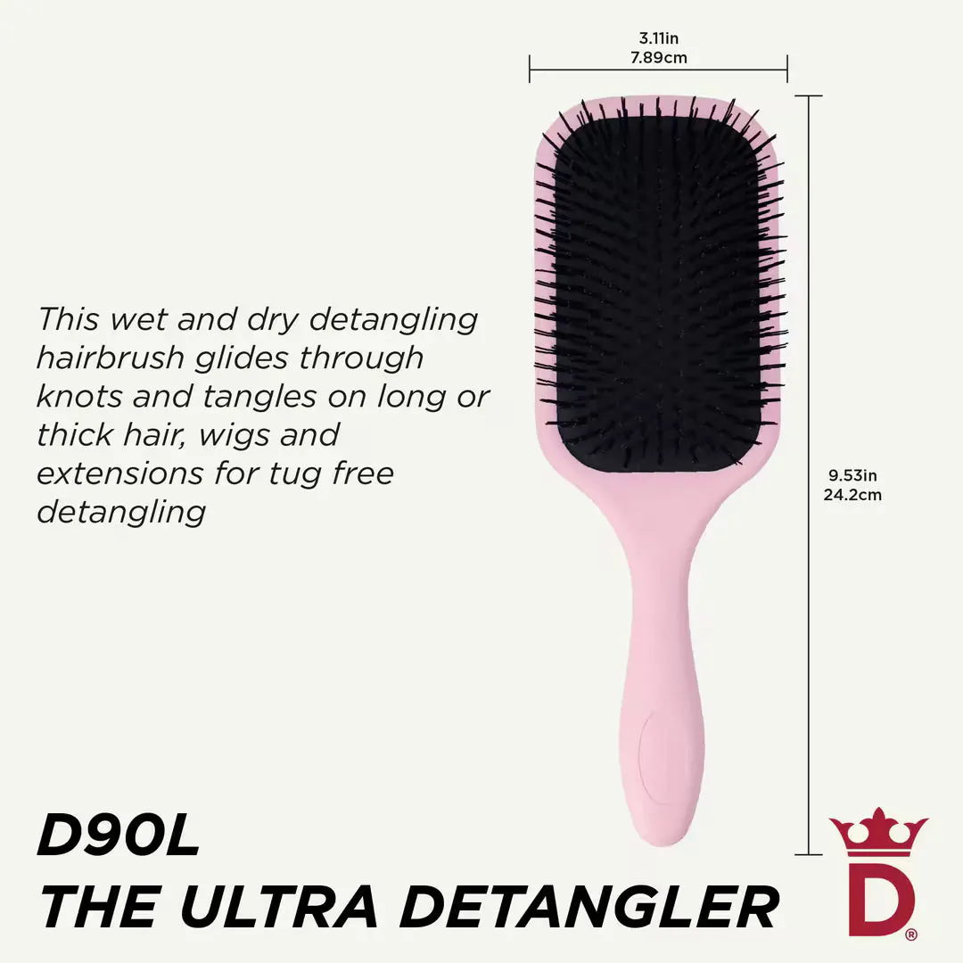 Denman D90L Pastel Pink Tangle Tamer Ultra Brush, view 3