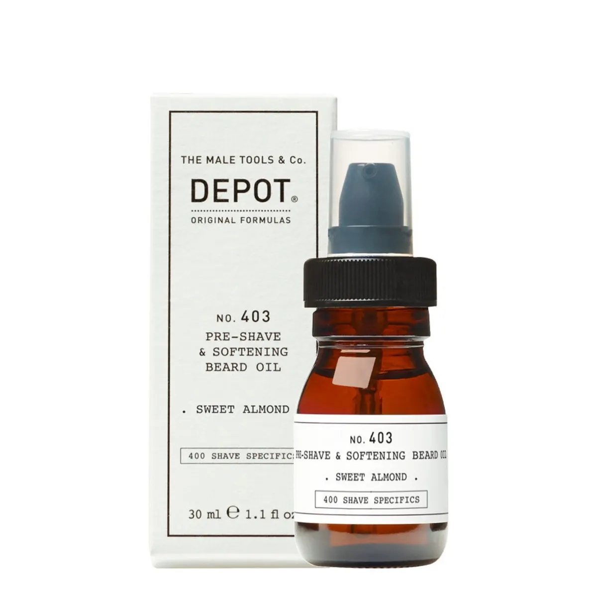 Depot No. 403 Pre-Shave & Softening Beard Oil Sweet Almond 30ml, view 2