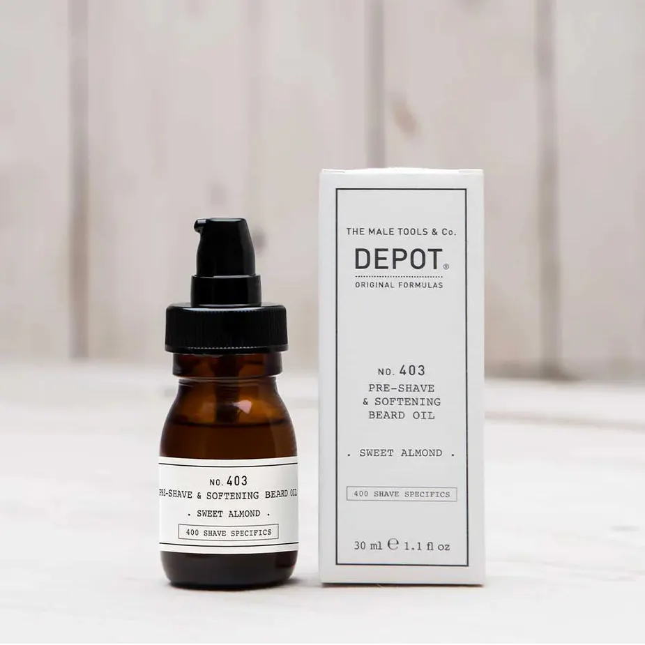 Depot No. 403 Pre-Shave & Softening Beard Oil Sweet Almond 30ml, view 3
