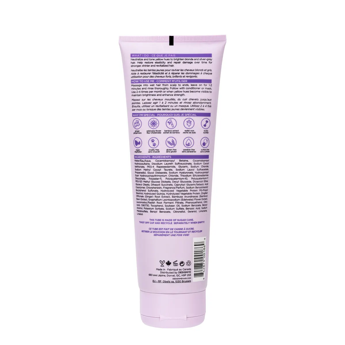 DESIGNME Fab Me Blonde Purple Shampoo - 250ml, view 6