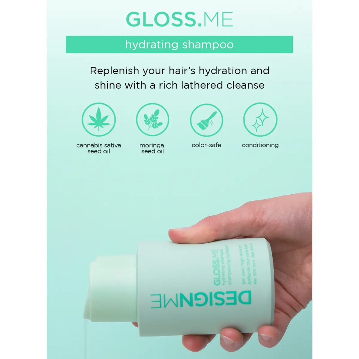 DESIGNME Gloss Me Hydrating Shampoo - 300ml, view 3
