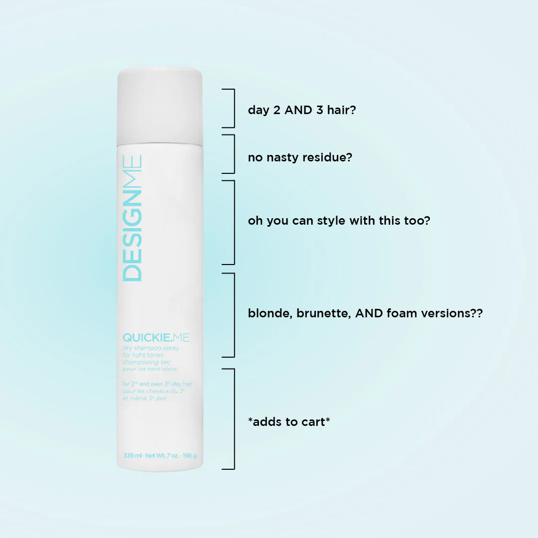 DESIGNME Quickie Me Dry Shampoo Blonde & Pastel Tones - 96ml, view 3