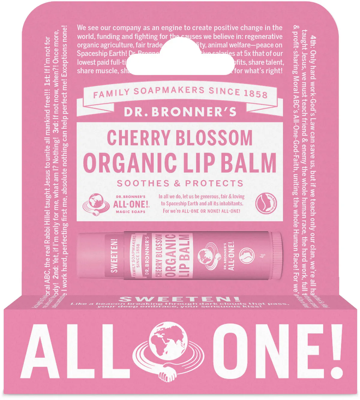 Dr. Bronner's Organic Lip Balm Cherry Blossom 4g, view 2