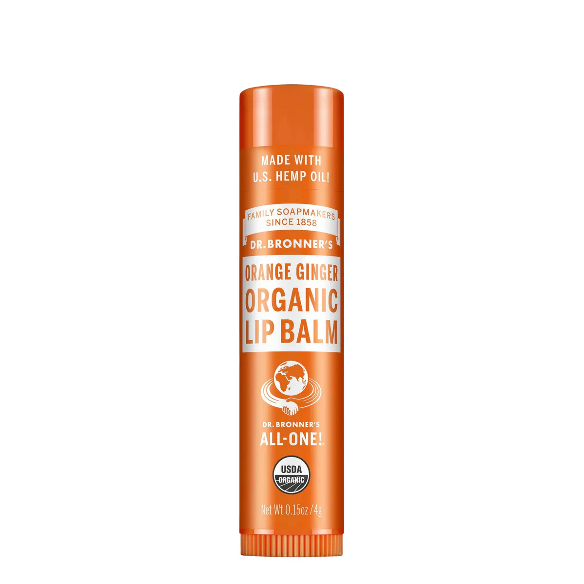 Dr. Bronner's Organic Lip Balm Orange Ginger 4g
