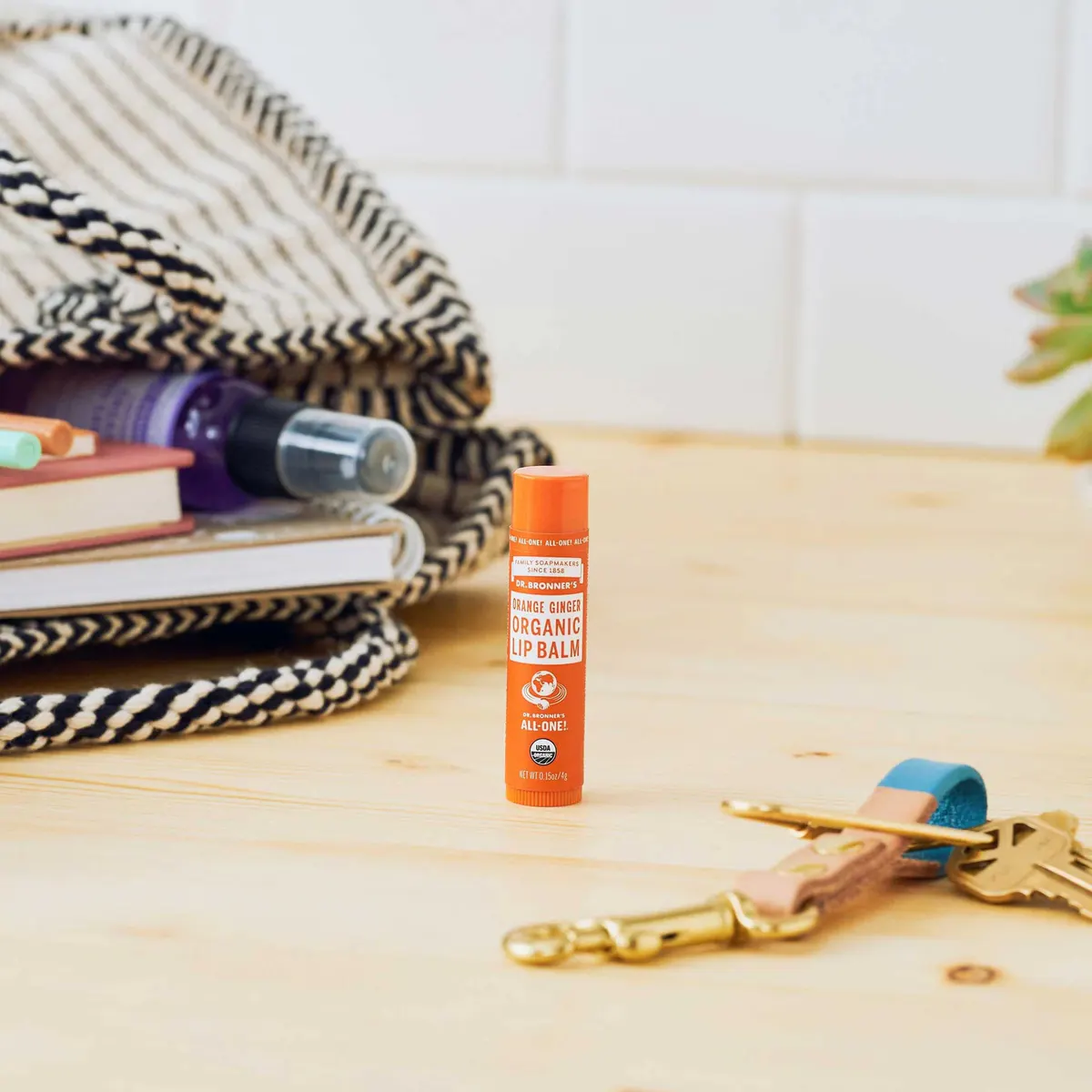 Dr. Bronner's Organic Lip Balm Orange Ginger 4g, view 3