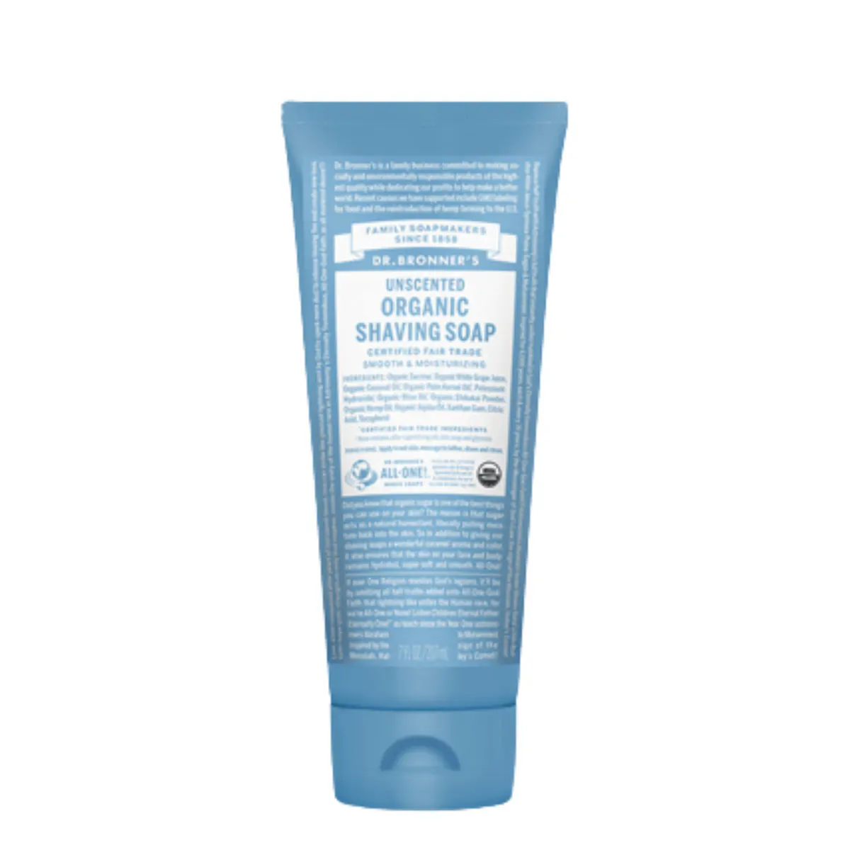 Dr. Bronner's Organic Shaving Soap Unscented 207ml