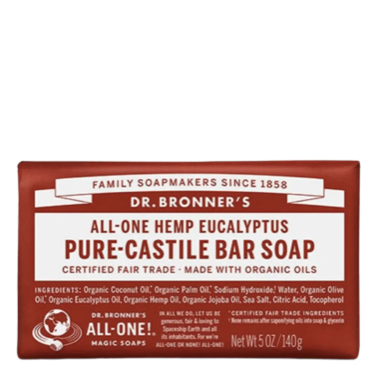 Dr. Bronner's Pure-Castile Bar Soap - Eucalyptus 140g