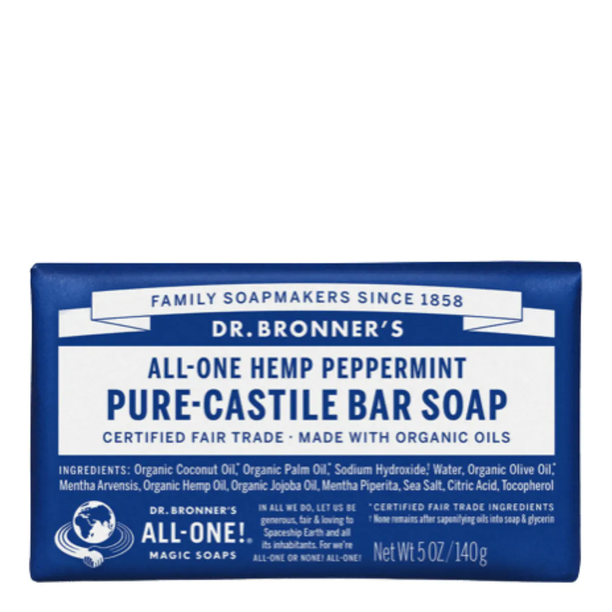 Dr. Bronner's Pure-Castile Bar Soap Peppermint 140g