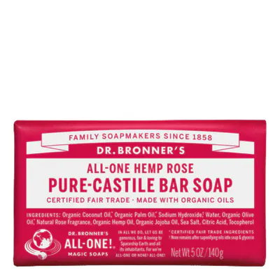 Dr. Bronner's Pure-Castile Bar Soap Rose 140g