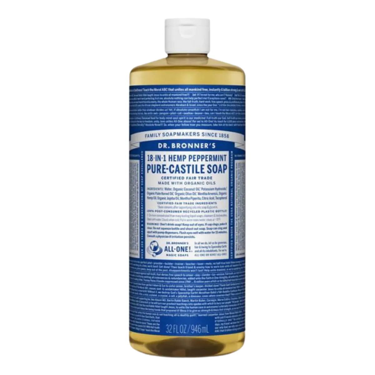 Dr. Bronner's Pure-Castile Soap Liquid Peppermint 946ml