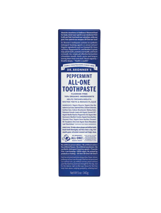 Dr. Bronner's All One Toothpaste Peppermint 140g, view 2