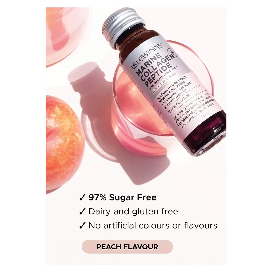 Dr LeWinn's Marine Collagen Peptide+ Inner Beauty Liquid Shot - Peach 10 x 50ml, view 2