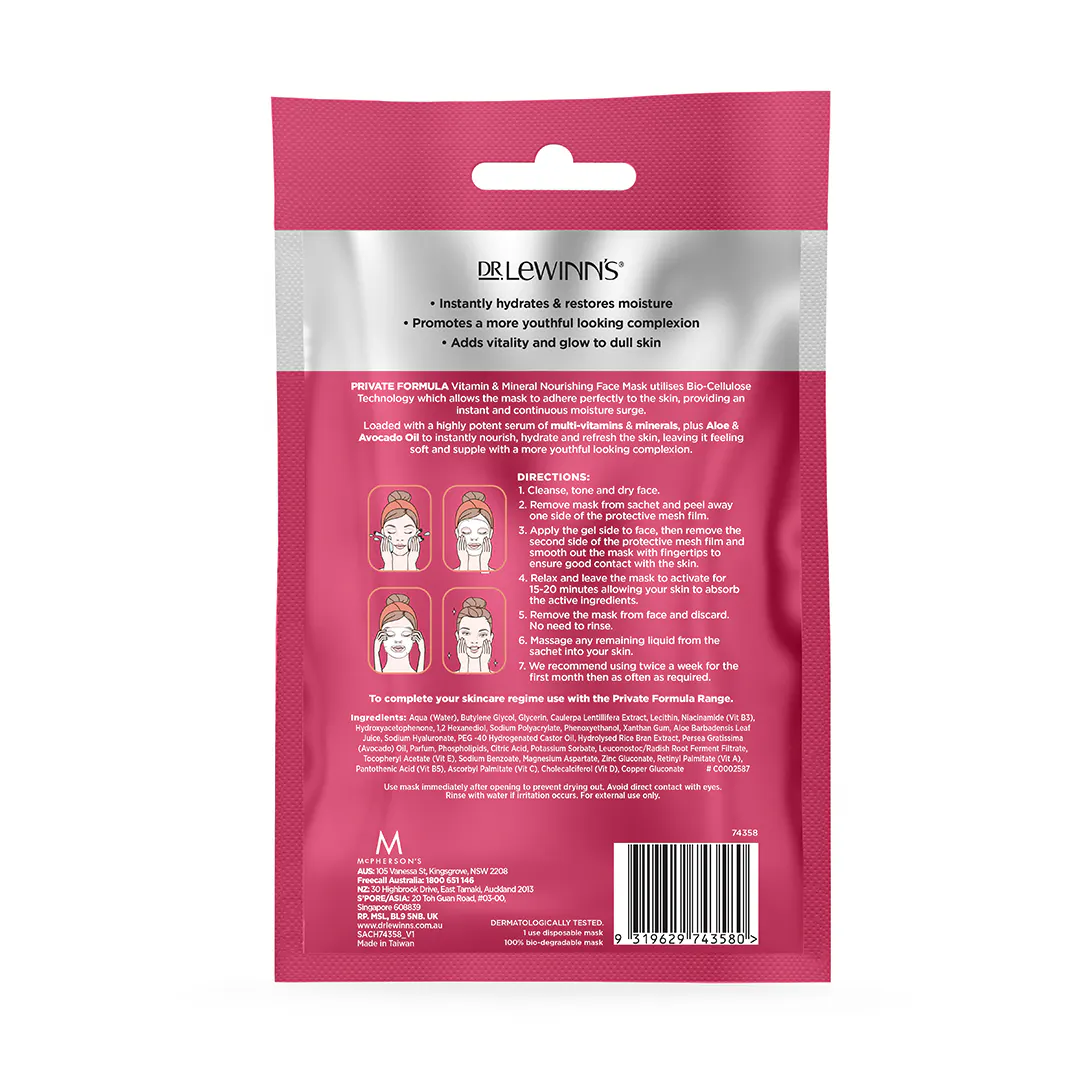Dr.LeWinn's Vitamin & Mineral Nourishing Face Mask 1PC, view 3