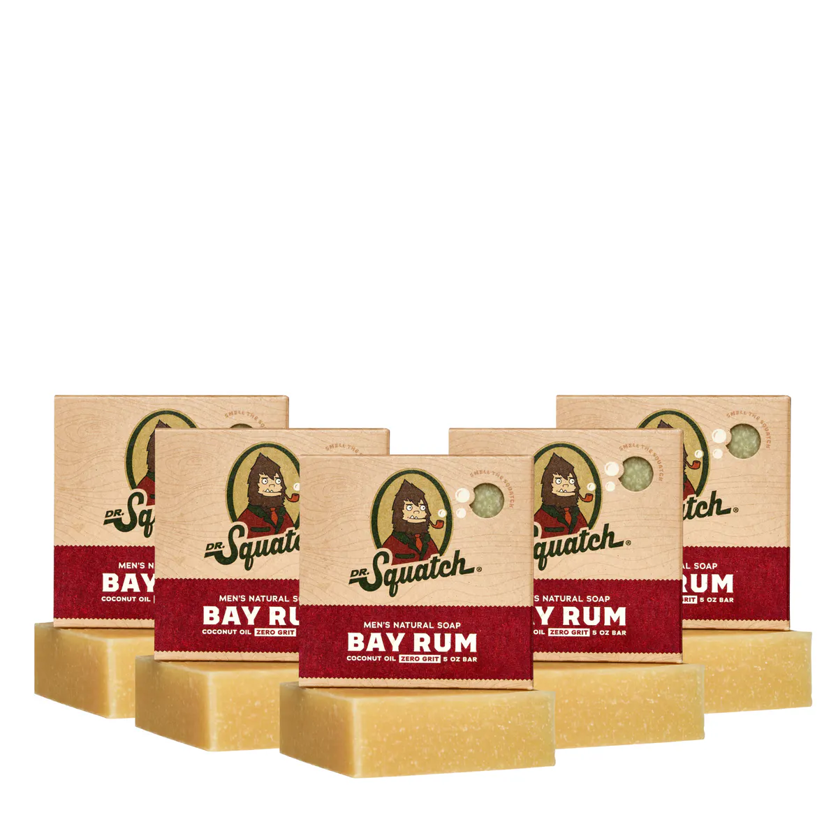 Dr Squatch Bay Rum Natural Bar Soap for Men 141g 5 Pack