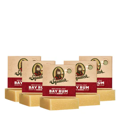 Dr Squatch Bay Rum Natural Bar Soap for Men 141g 5 Pack