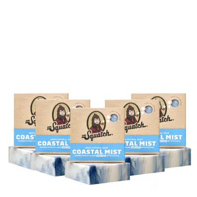 Dr Squatch Coastal Mist Natural Bar Soap for Men 141g 5 Pack