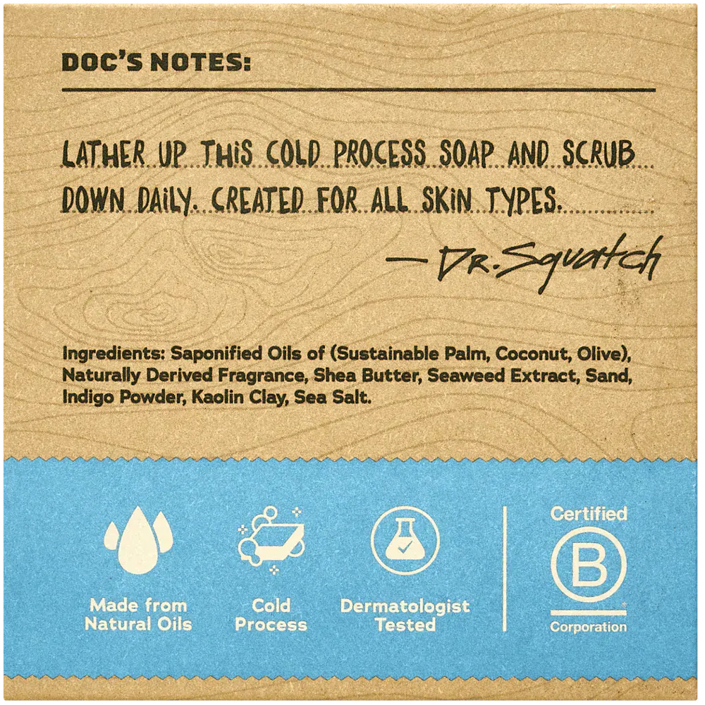 Dr Squatch Coastal Mist Natural Bar Soap for Men 141g Trio Bundle, view 7