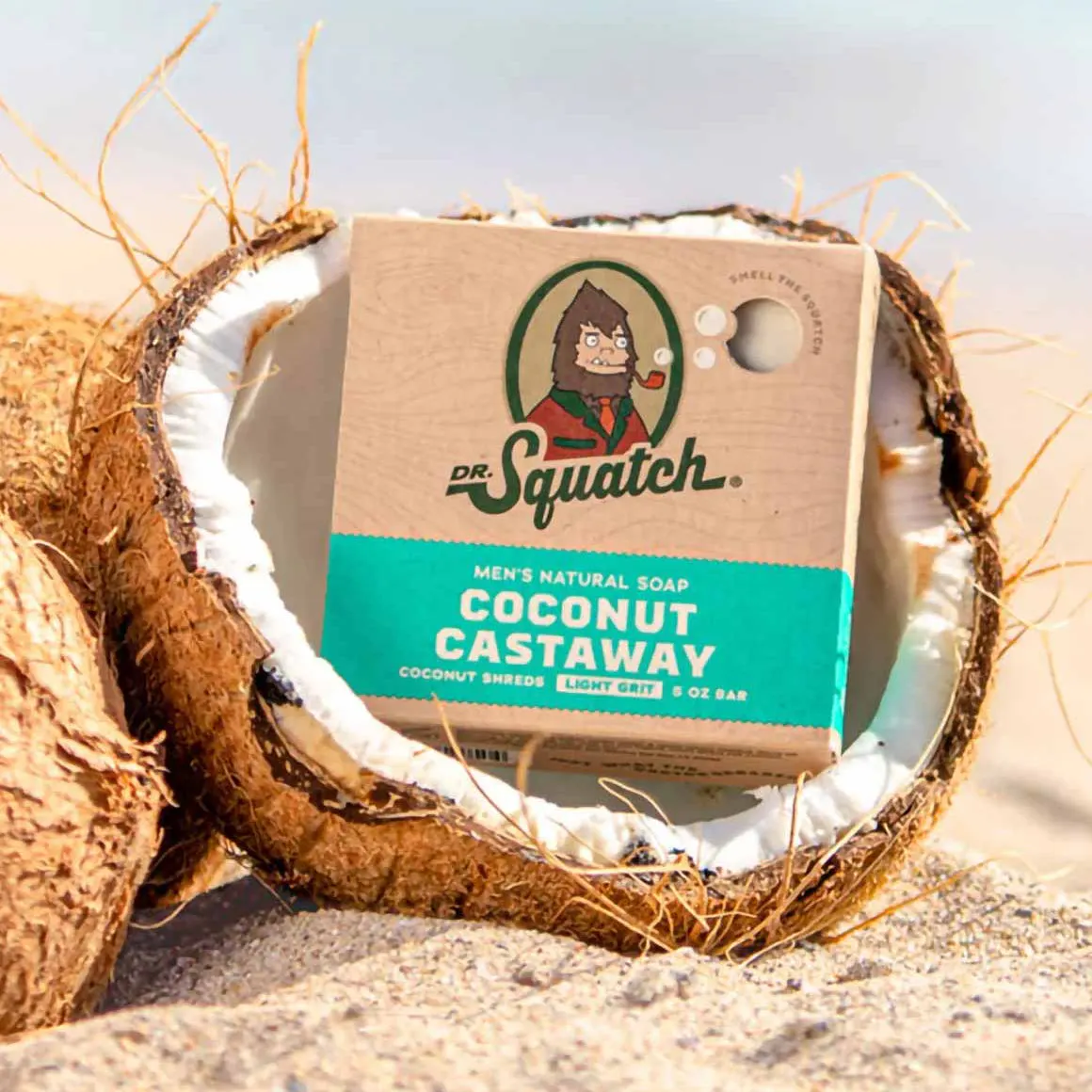 Dr Squatch Coconut Castaway Natural Bar Soap for Men 141g 5 Pack, view 2