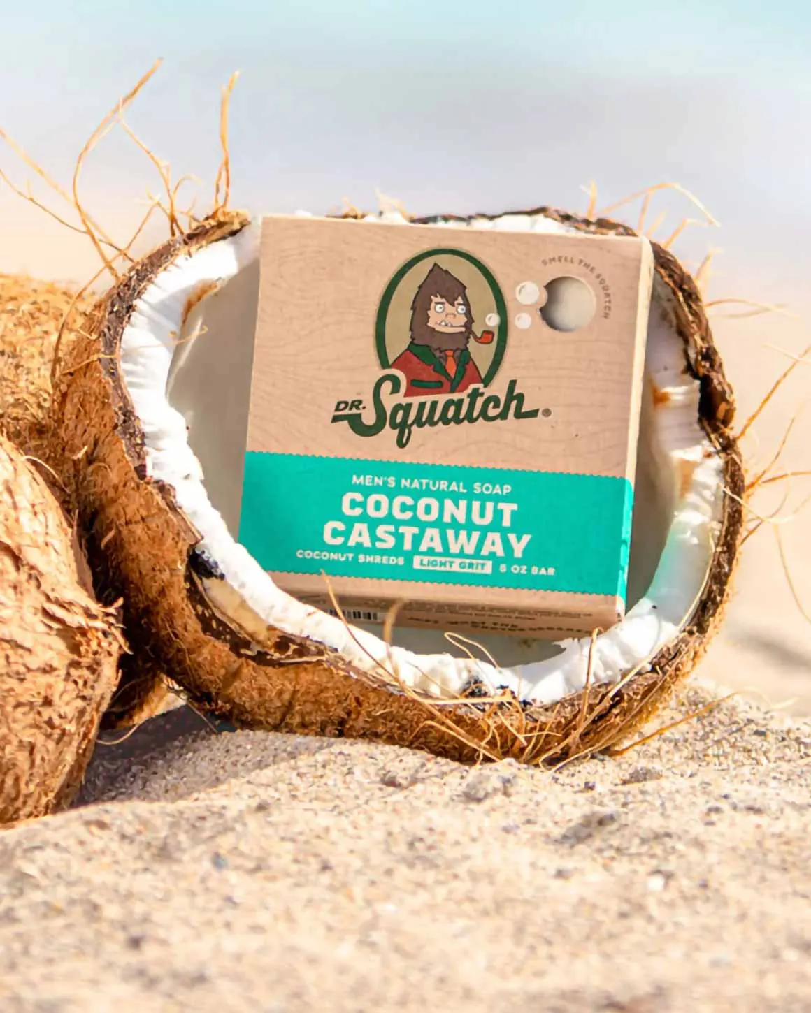 Dr Squatch Coconut Castaway Natural Bar Soap for Men 141g Trio Bundle, view 2