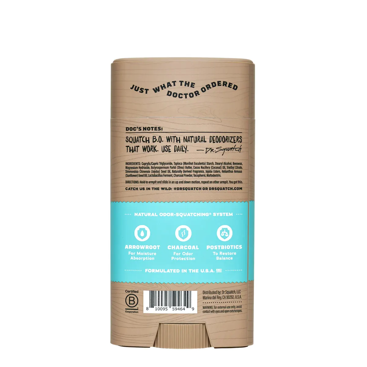 Dr Squatch Coconut Castaway Natural Deodorant for Men 75g 5 Pack, view 5