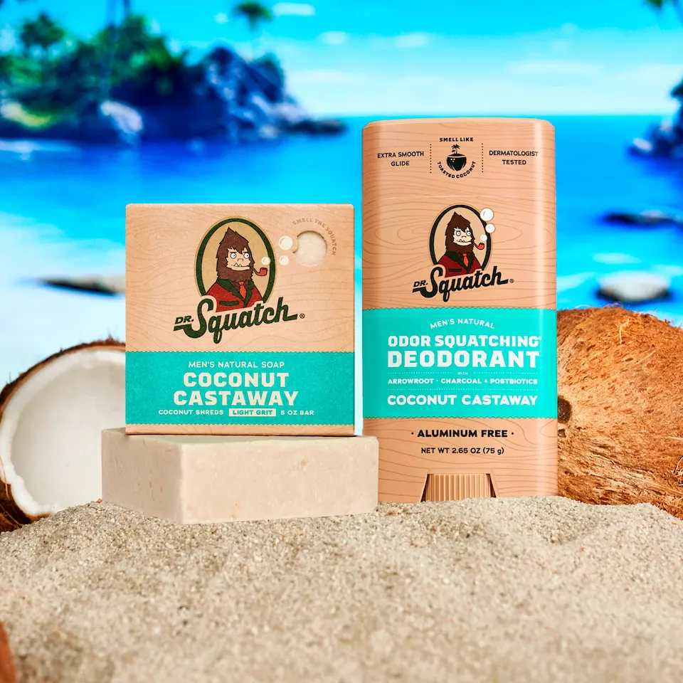 Dr Squatch Coconut Castaway Natural Deodorant for Men 75g Trio Bundle, view 2