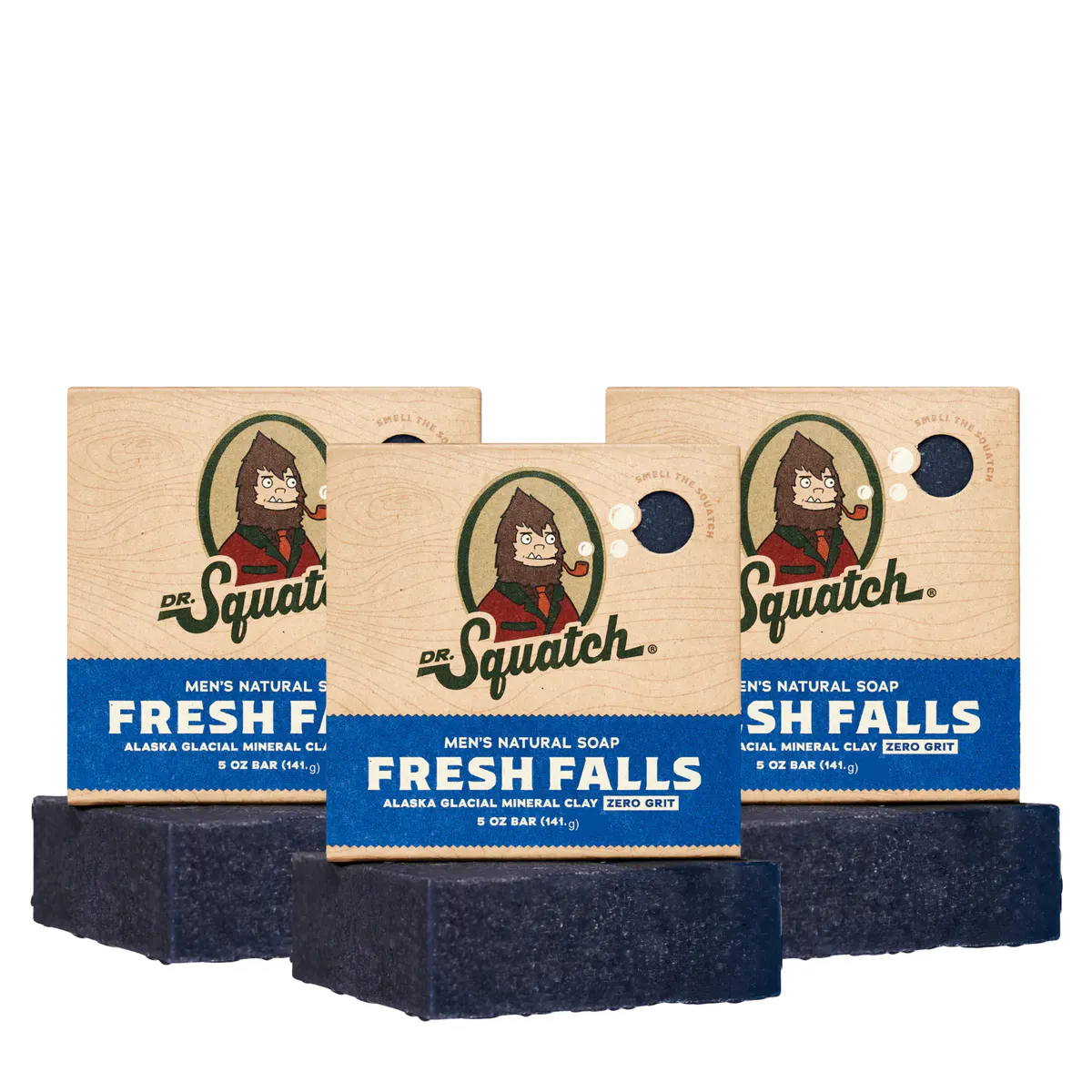 Dr Squatch Fresh Falls Natural Bar Soap for Men 141g Trio Bundle