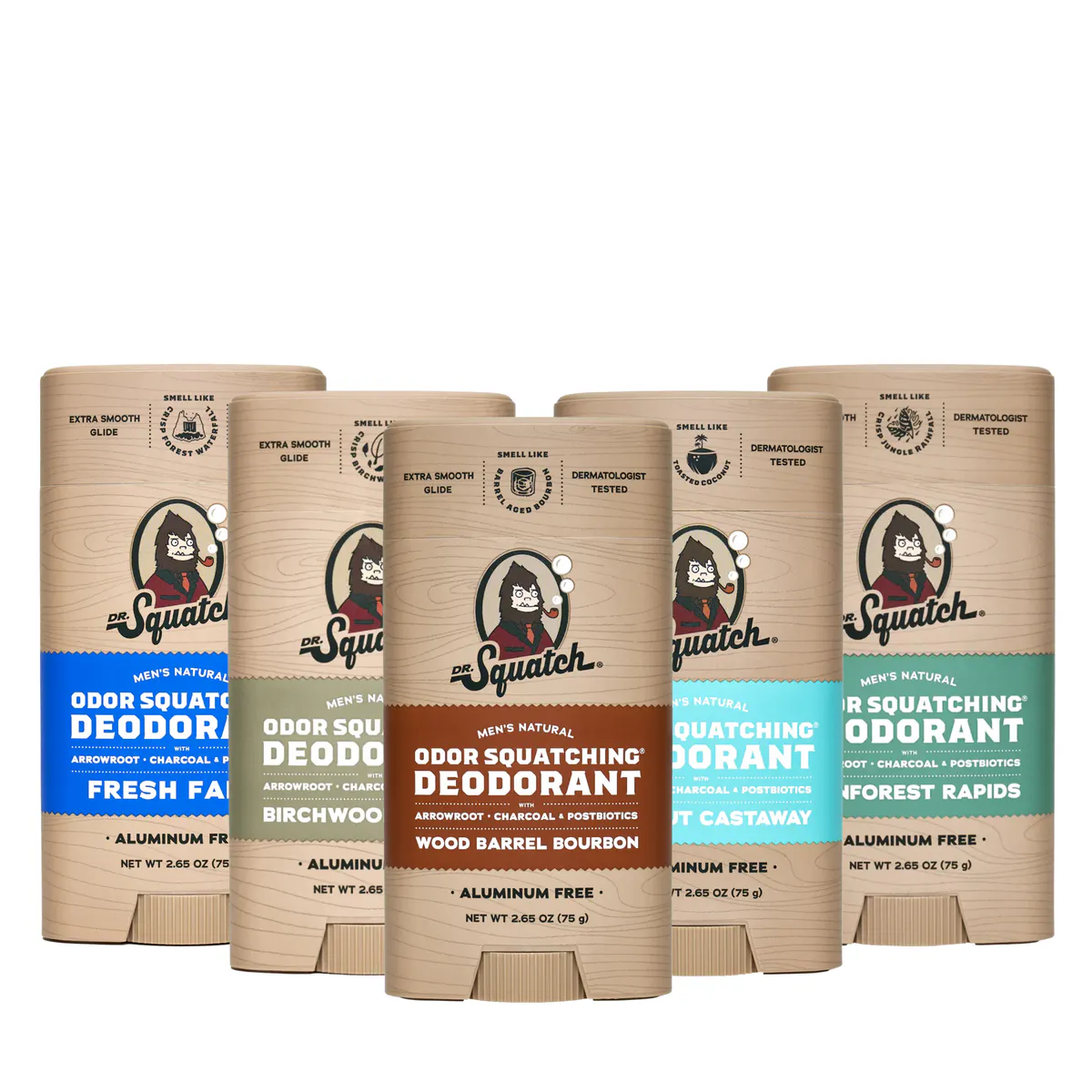 Dr Squatch Natural Deodorant For Men 75 Mixed Scents Bundle