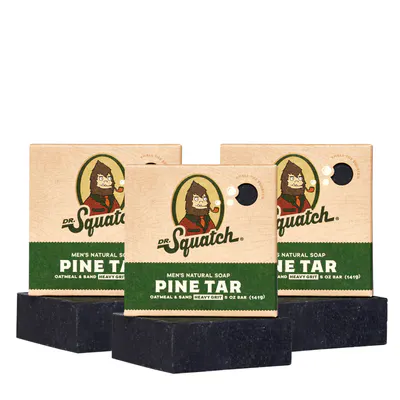 Dr Squatch Pine Tar Natural Bar Soap for Men 141g Trio Bundle
