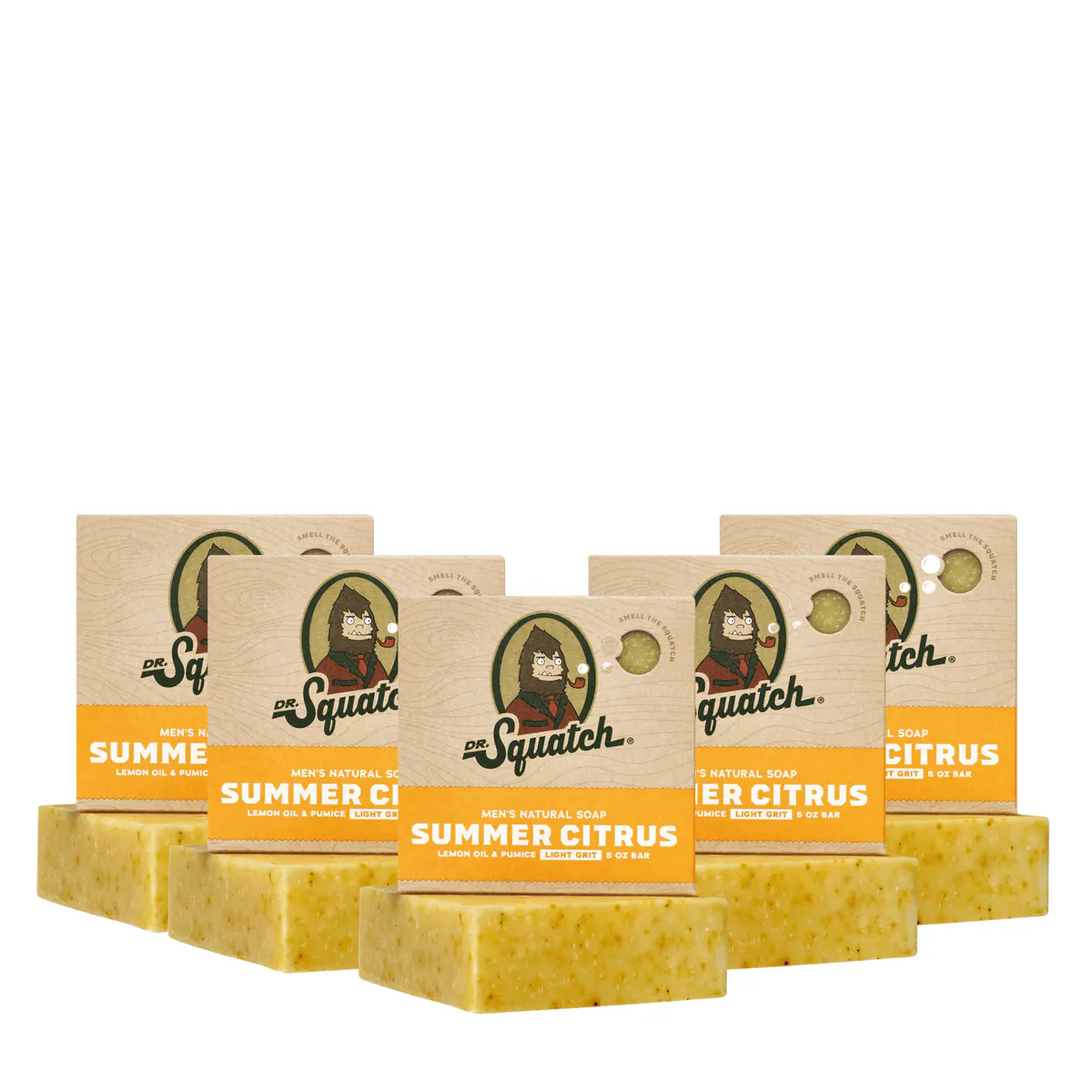 Dr Squatch Summer Citrus Natural Bar Soap for Men 141g 5 Pack