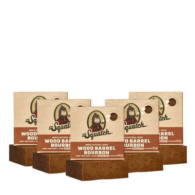 Dr Squatch Wood Barrel Bourbon Natural Bar Soap for Men 141g 5 Pack