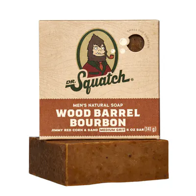 Dr Squatch Wood Barrel Bourbon Natural Bar Soap for Men 141g