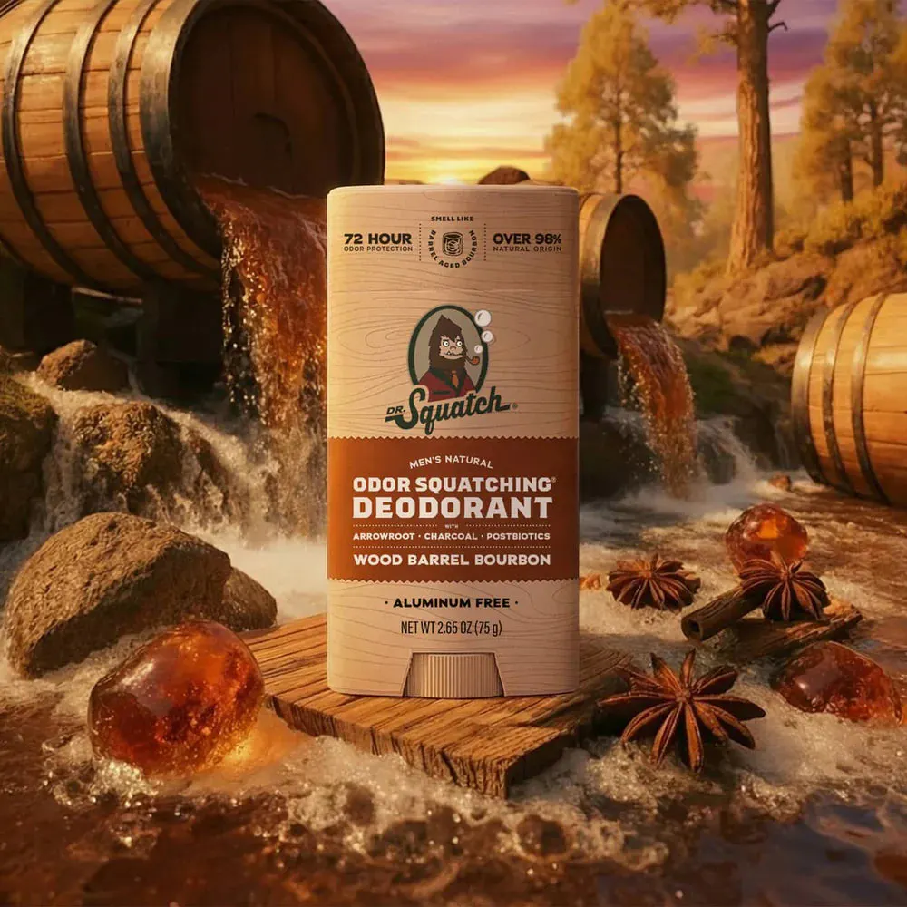 Dr Squatch Wood Barrel Bourbon Natural Deodorant for Men 75g Trio Bundle, view 2