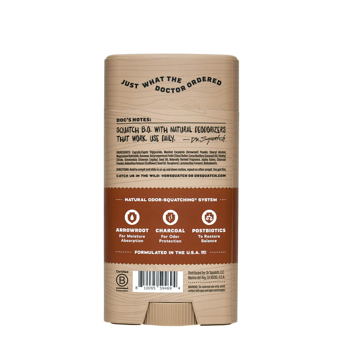 Dr Squatch Wood Barrel Bourbon Natural Deodorant for Men 75g, view 3