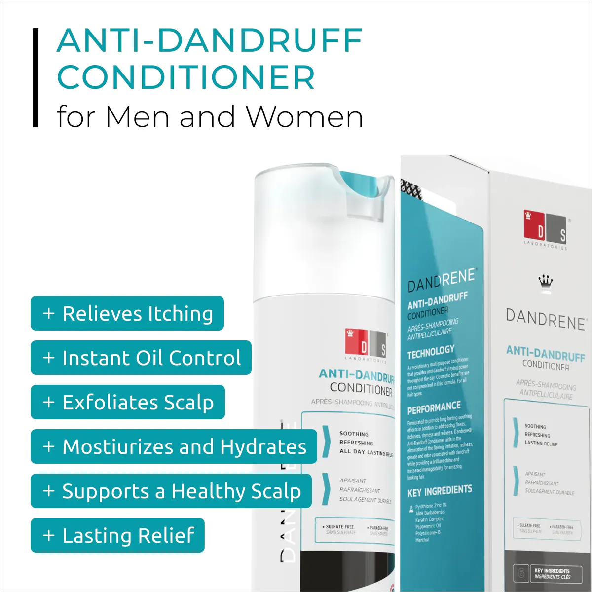 DS Laboratories Dandrene Exfoliating Anti-Dandruff Conditioner 205ml, view 2