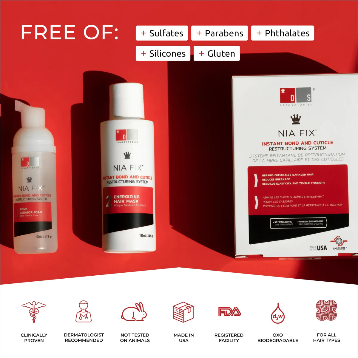 DS Laboratories Nia Fix Instant Bond and Cuticle Restructuring System, view 4