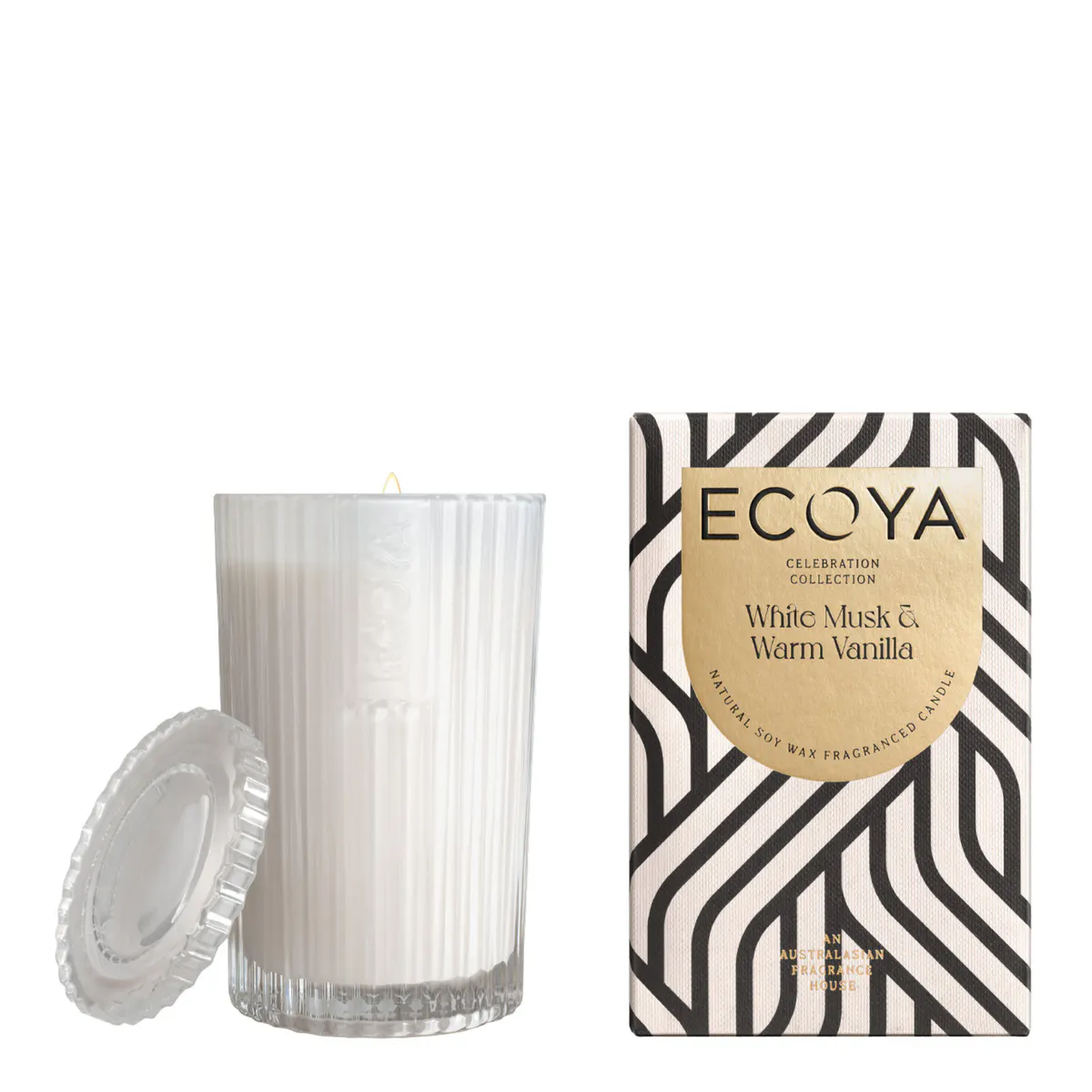ECOYA Celebration Candle 345g - White Musk & Warm Vanilla