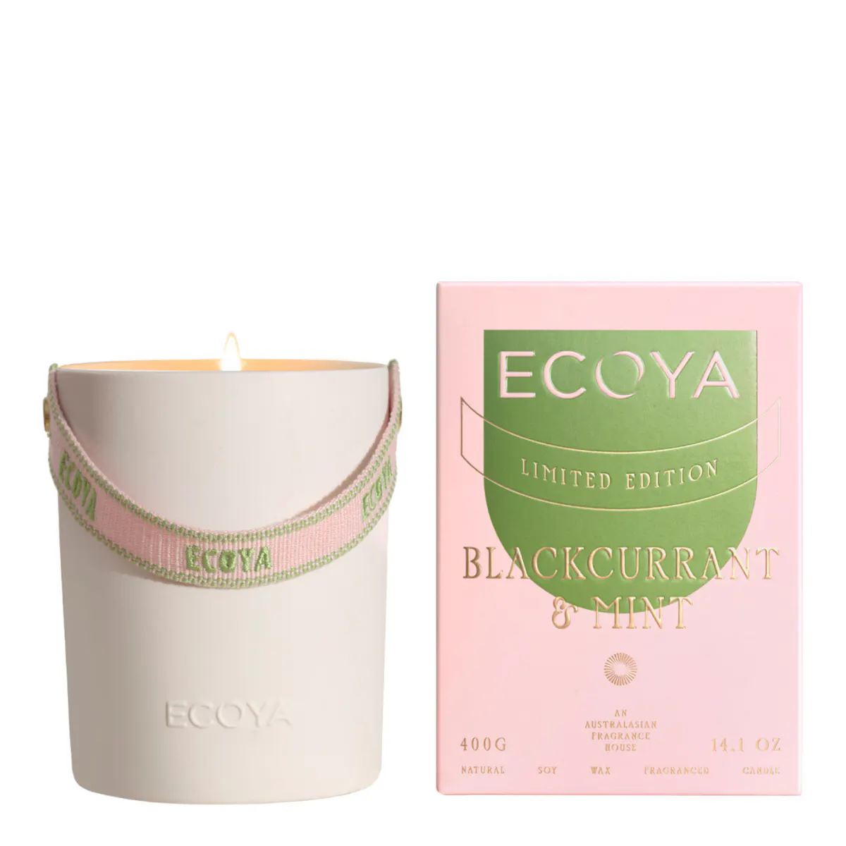 ECOYA Ceramic Candle Blackcurrant & Mint 400g