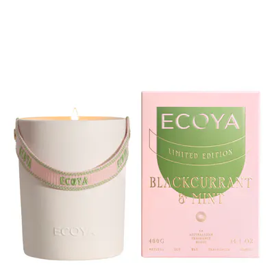 ECOYA Ceramic Candle Blackcurrant & Mint 400g