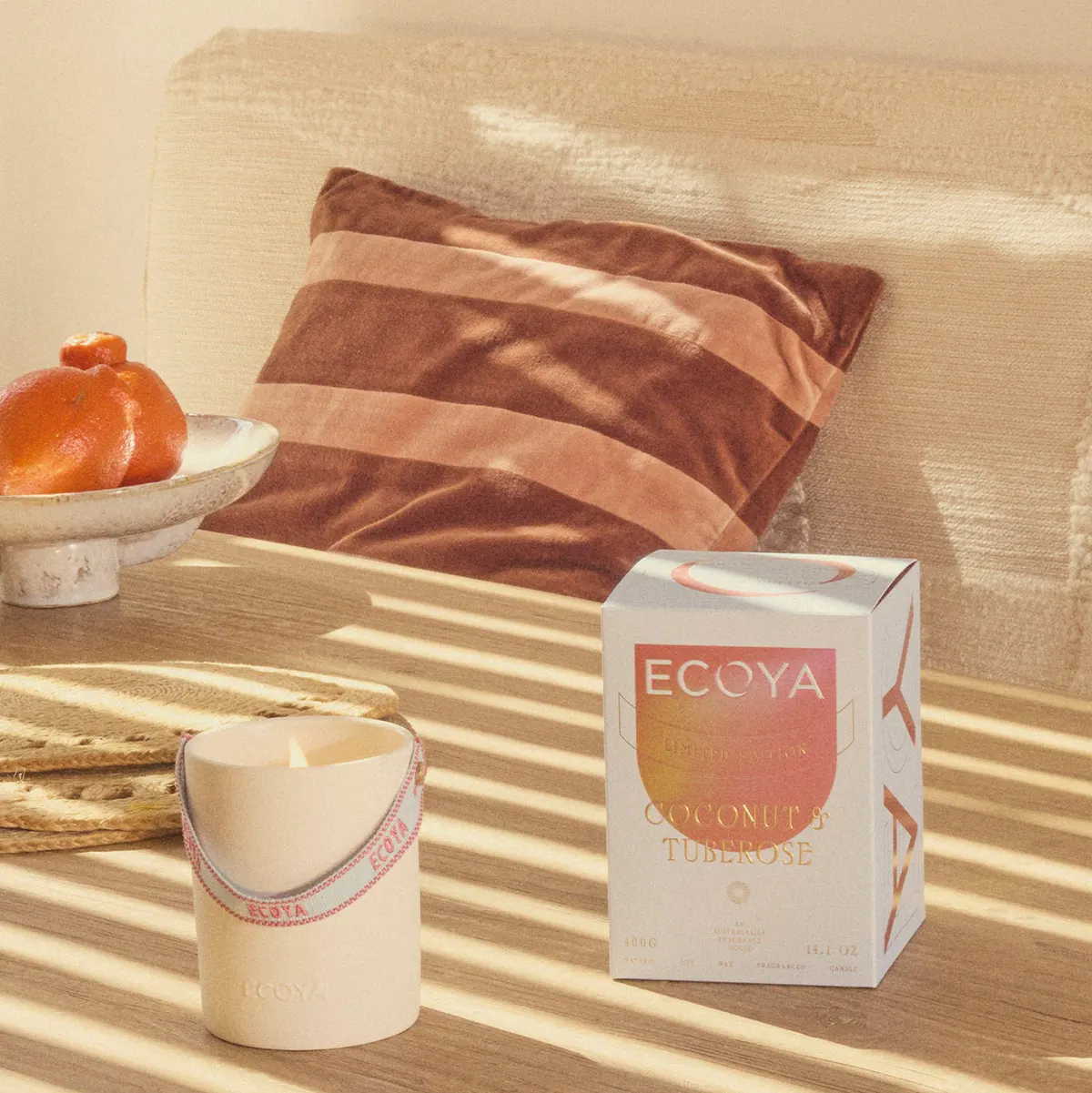 ECOYA Ceramic Candle Coconut & Tuberose 400g, view 2