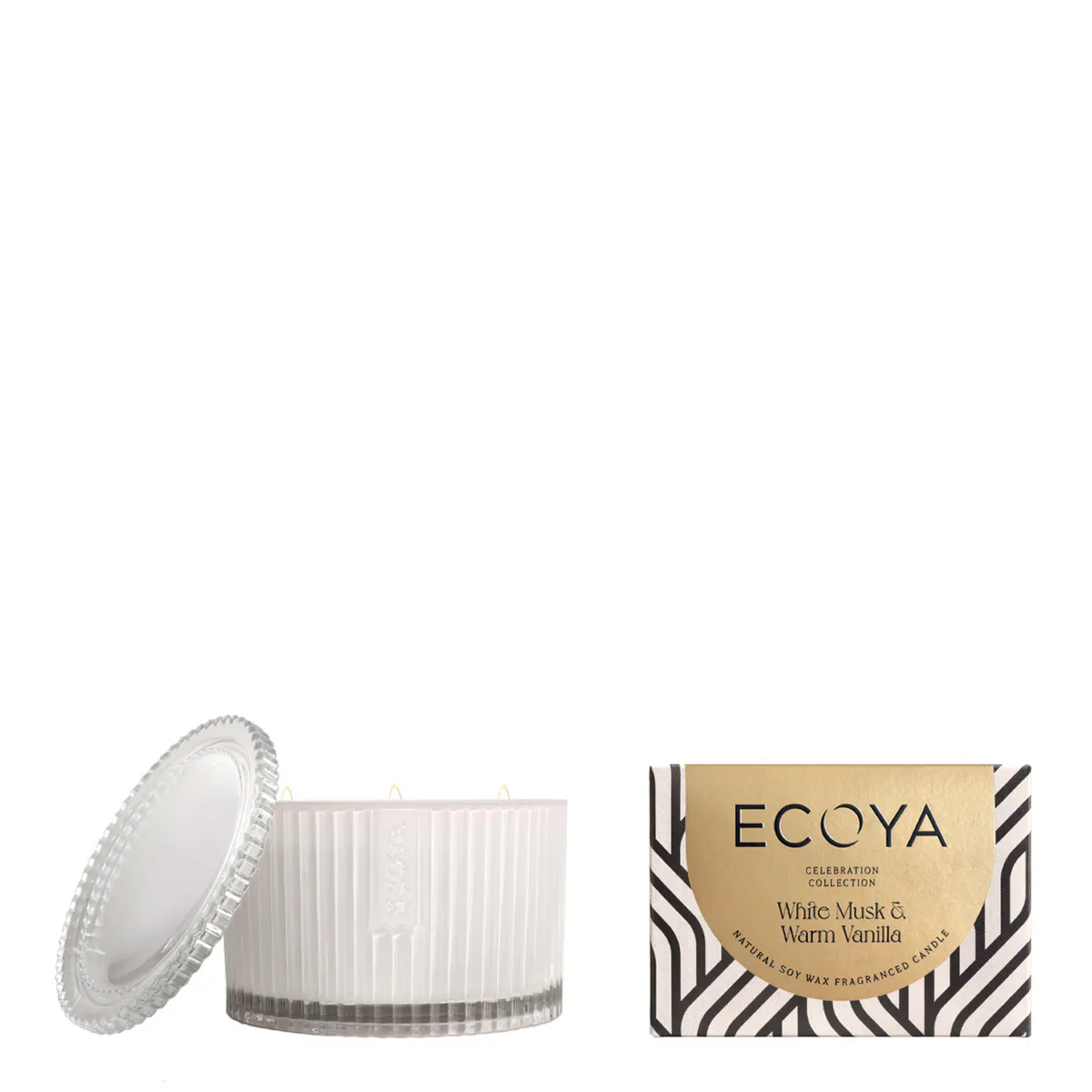 ECOYA Grand Celebration Candle 900g - White Musk & Warm Vanilla