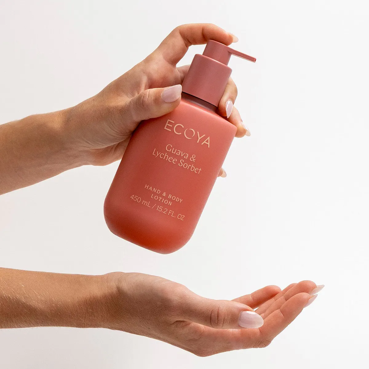 ECOYA Hand & Body Lotion 450ml - Guava & Lychee Sorbet, view 2