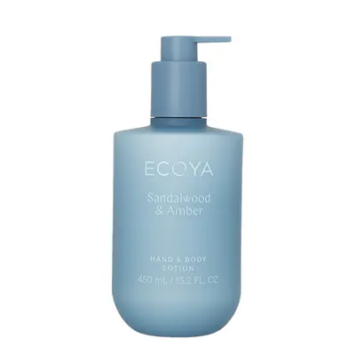 ECOYA Hand & Body Lotion 450ml - Sandalwood & Amber